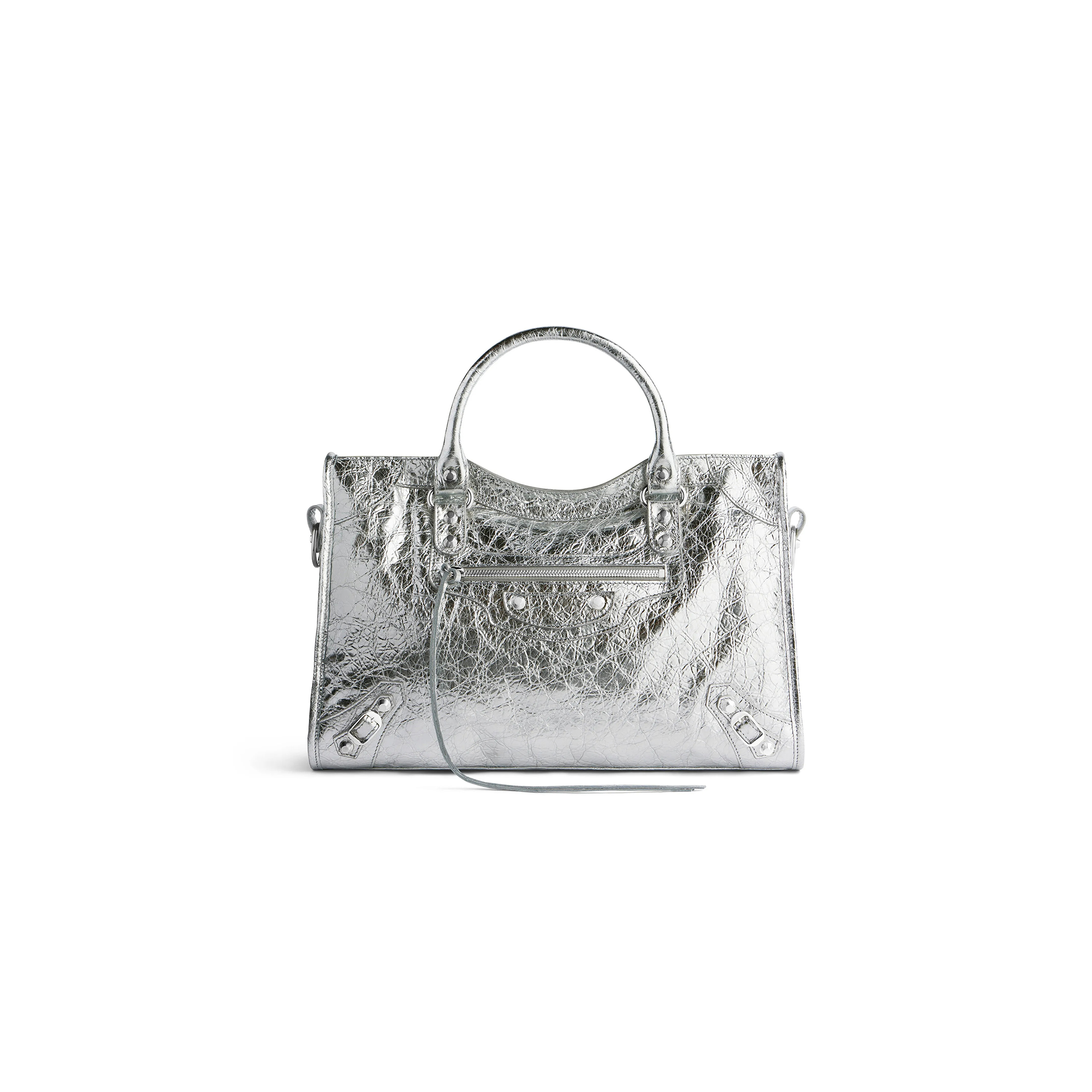 BALENCIAGA WOMEN'S LE CITY BAG MEDIUM IN SILVER 8230582ABEK8122 (37*23.4*14.9cm)